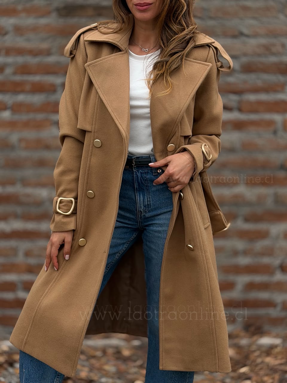 Abrigo New Reina camel