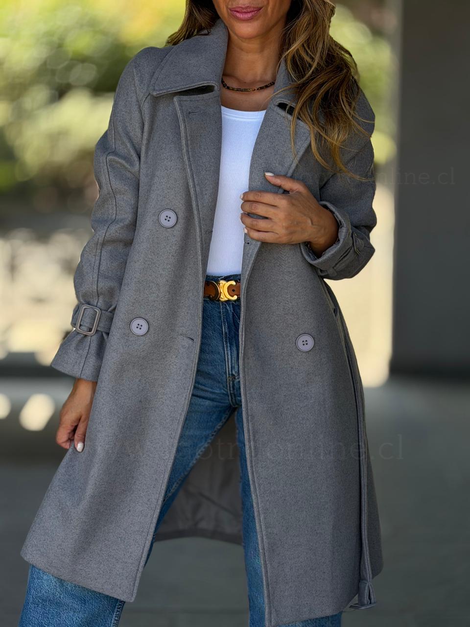 Abrigo/Trench Eiffel gris