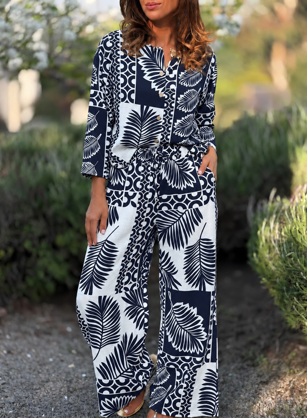 Set estampado azul