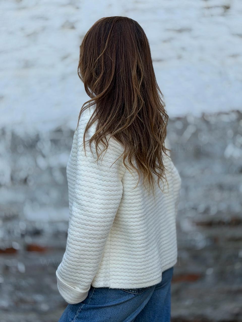 Blazer tejido Zigzag crema