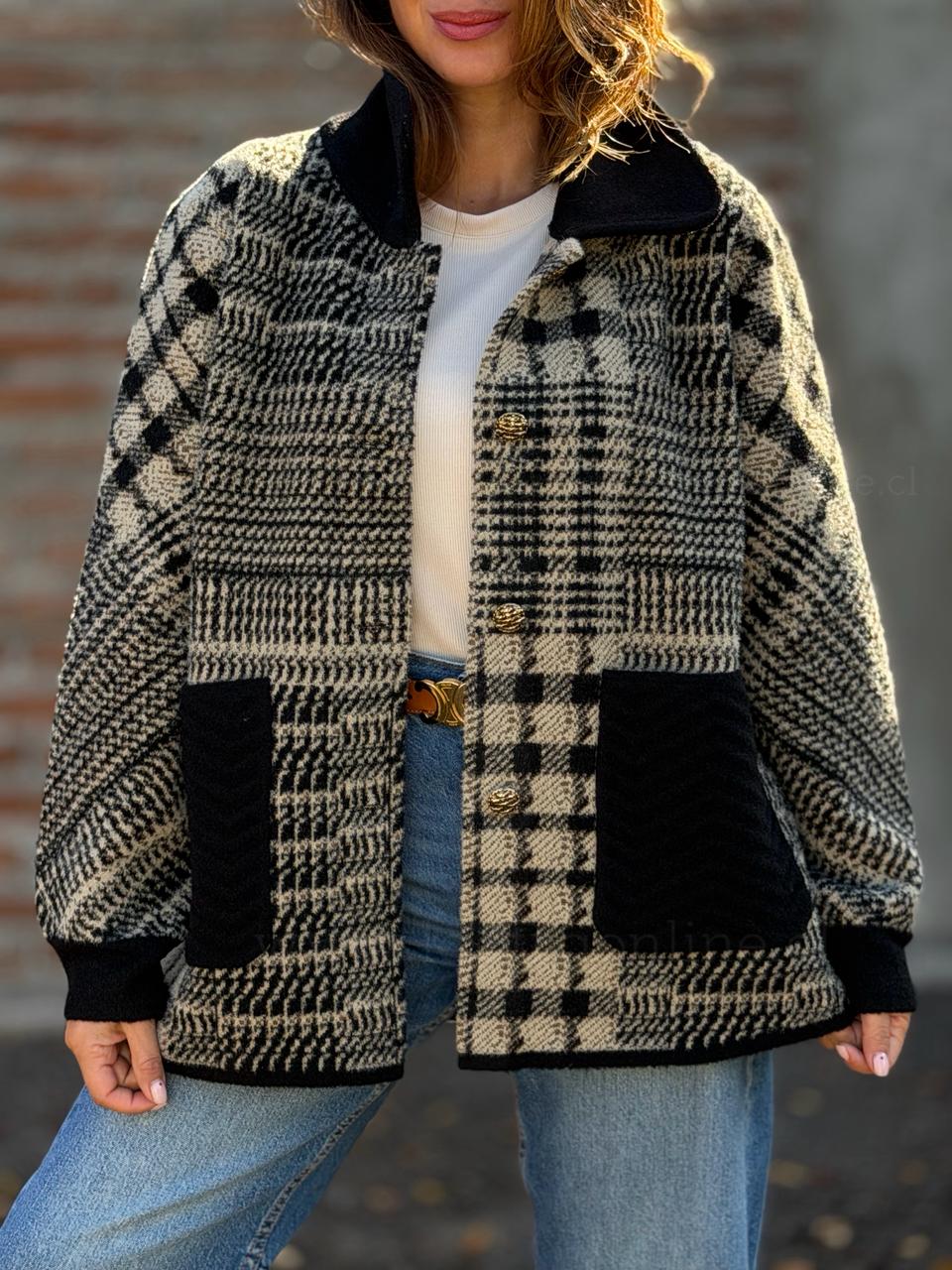 Chaqueta Escocesa negro
