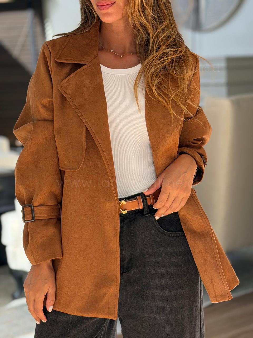 Trench gamuza forrado toffe