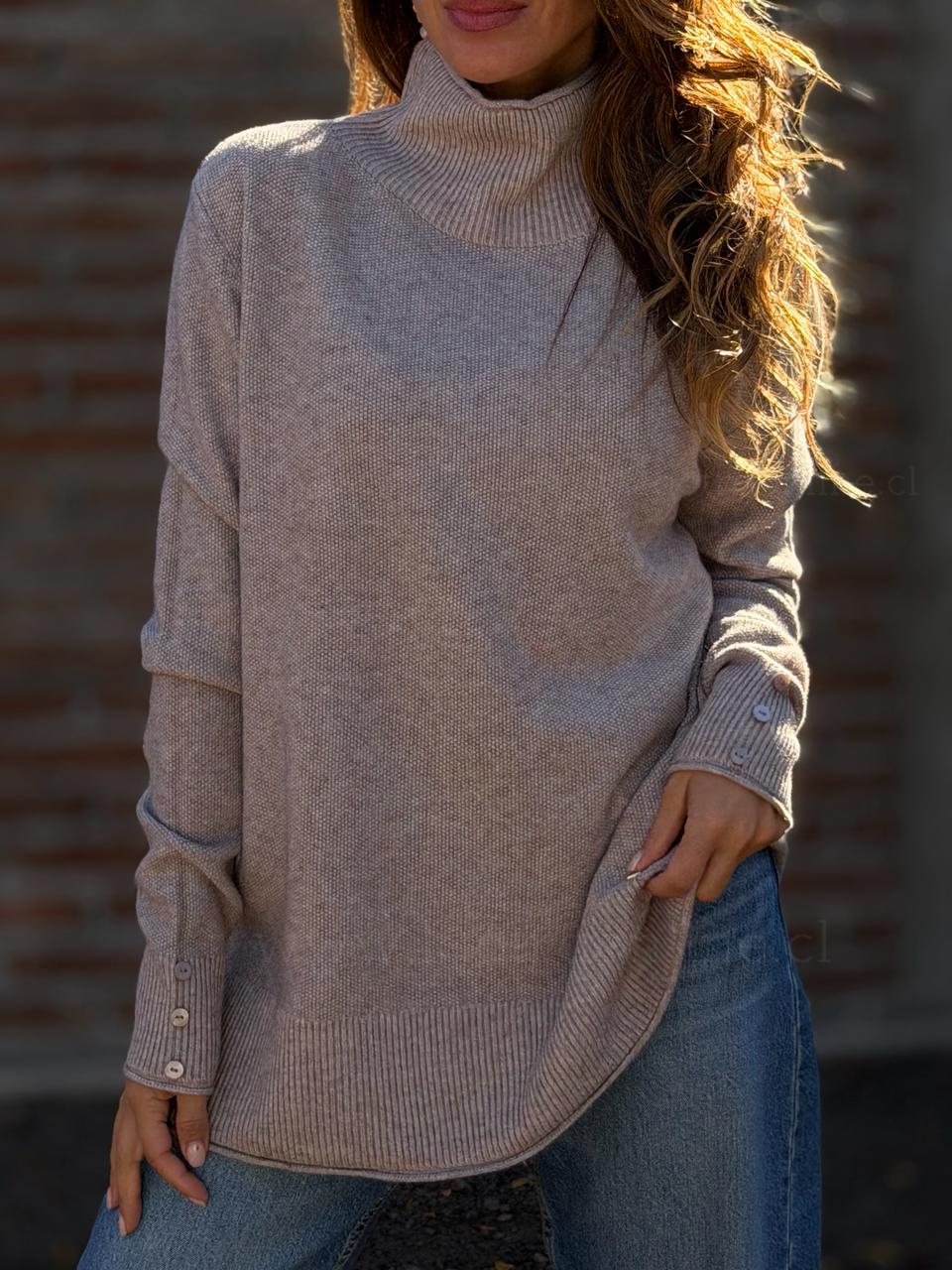 Sweater punto arroz arena
