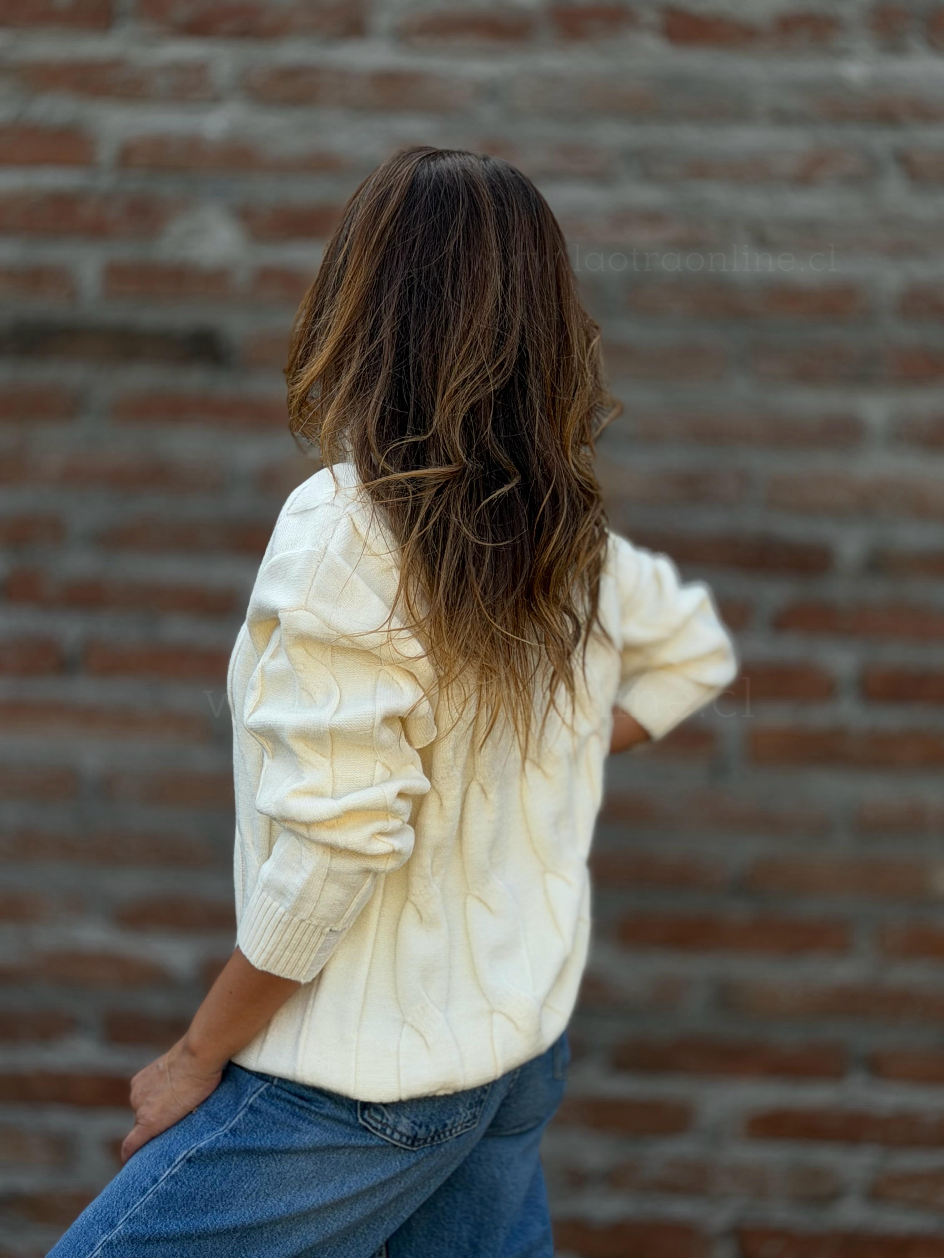 Sweater Trenza crema