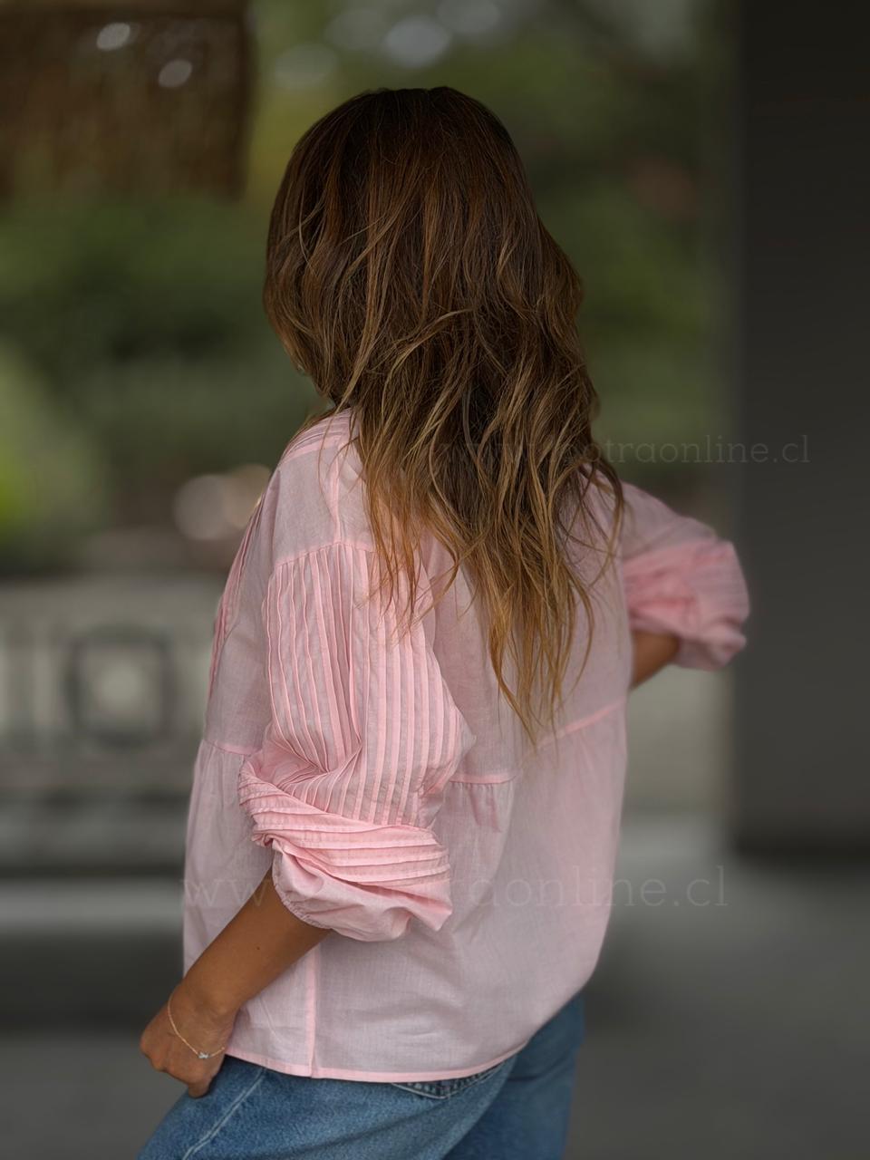 Blusa Plisada rosa