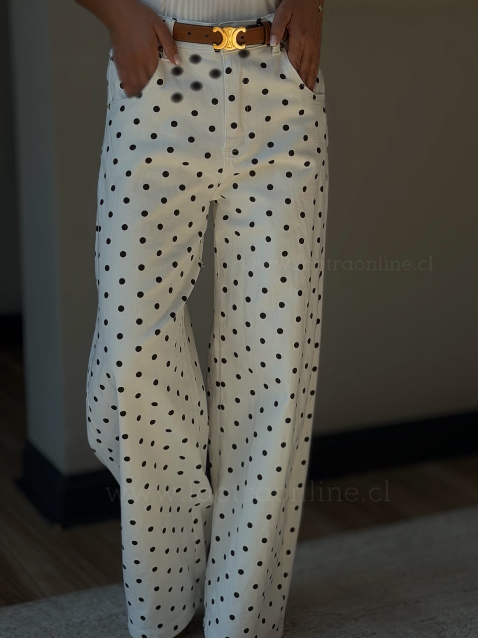 New Jeans Lunares blanco