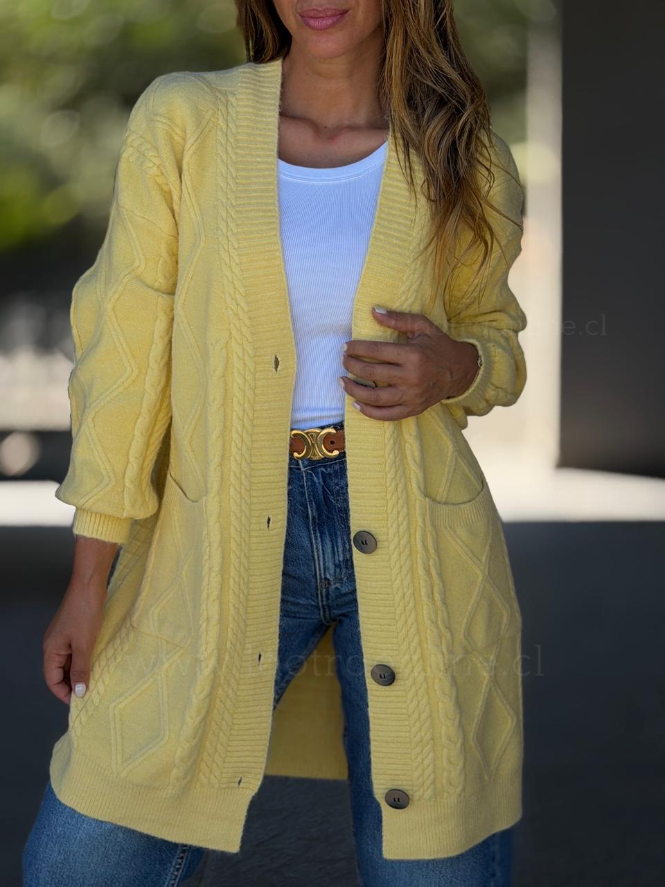 Cárdigan Rombos amarillo
