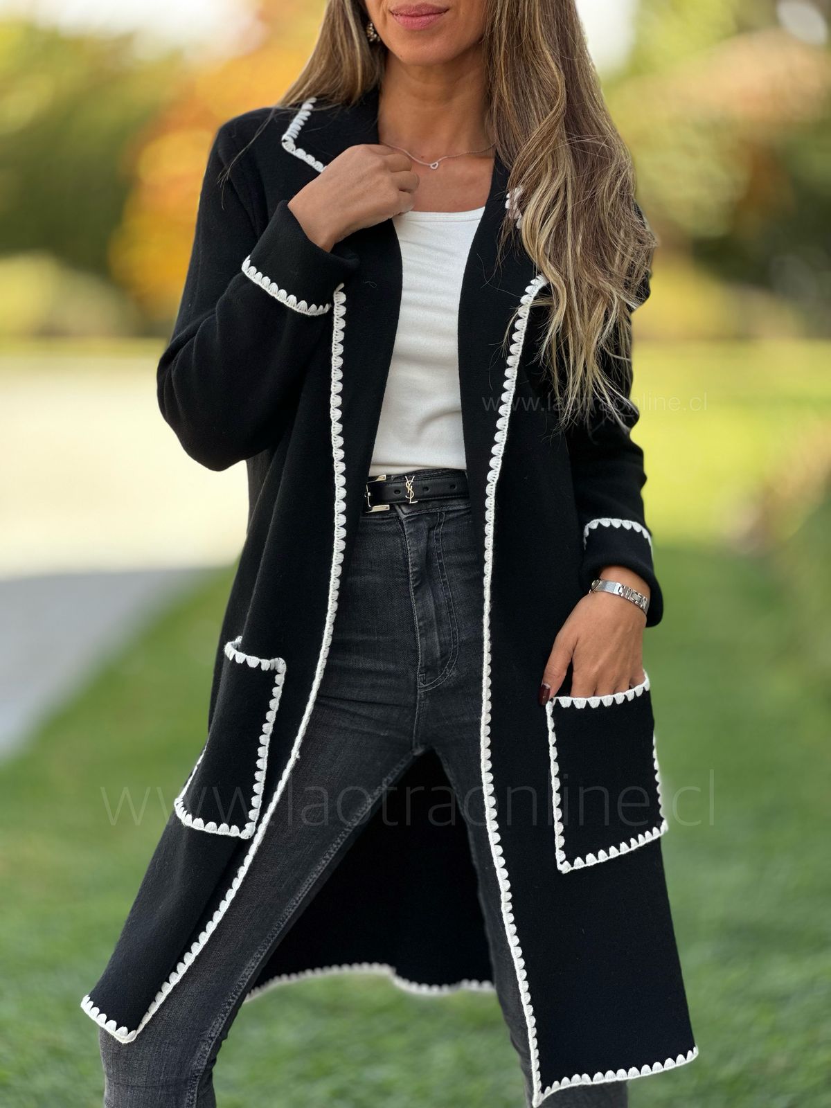 Abrigo/cardigan Melania negro