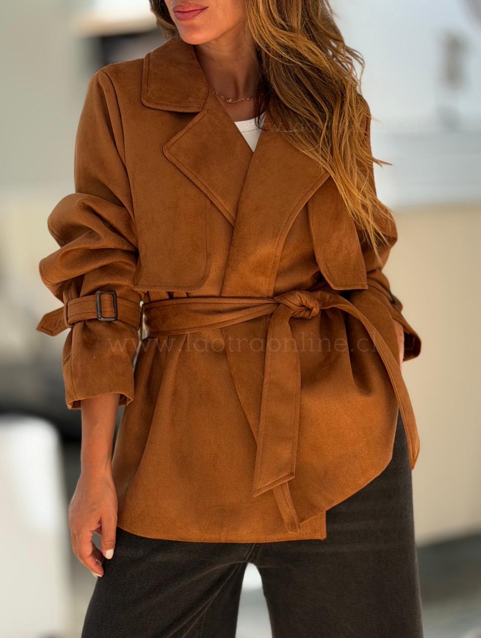 Trench gamuza forrado toffe