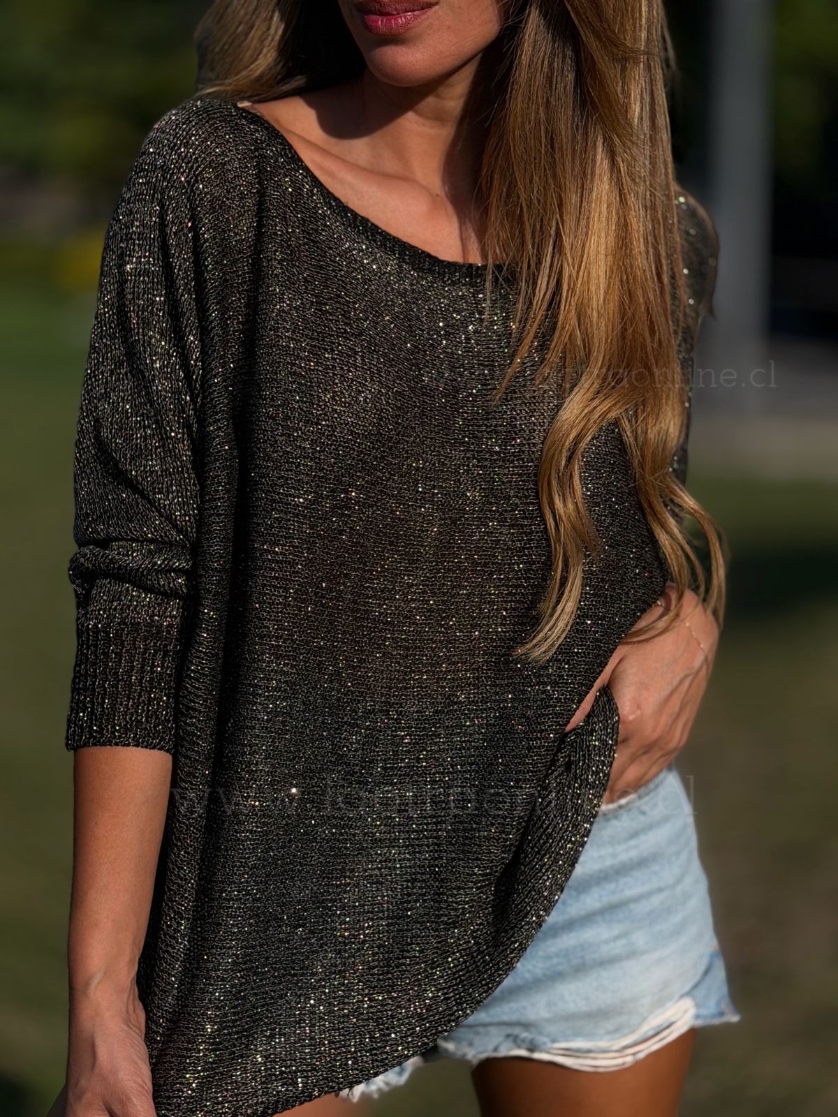 Sweater Hilo lurex negro