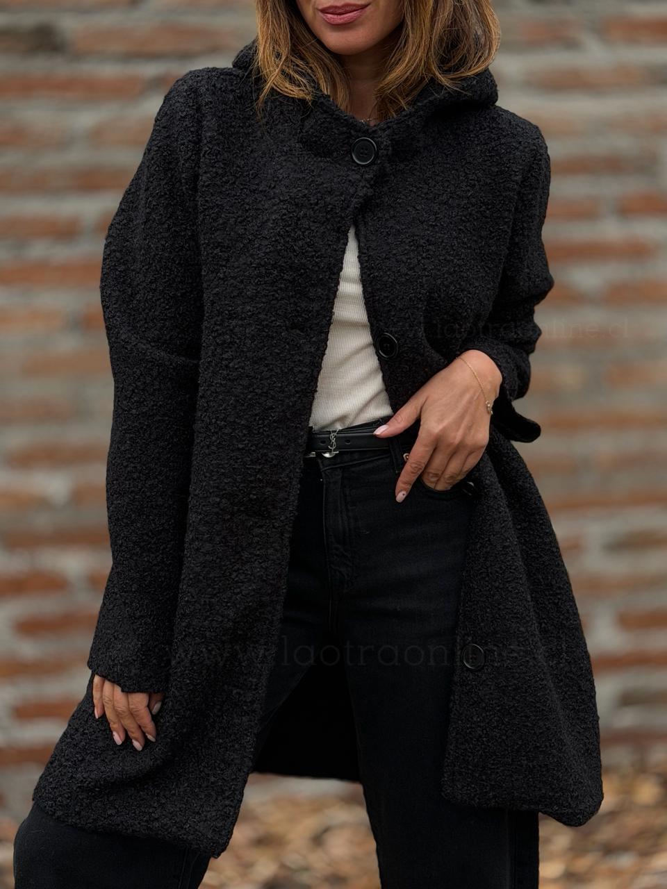 Abrigo Boucle negro