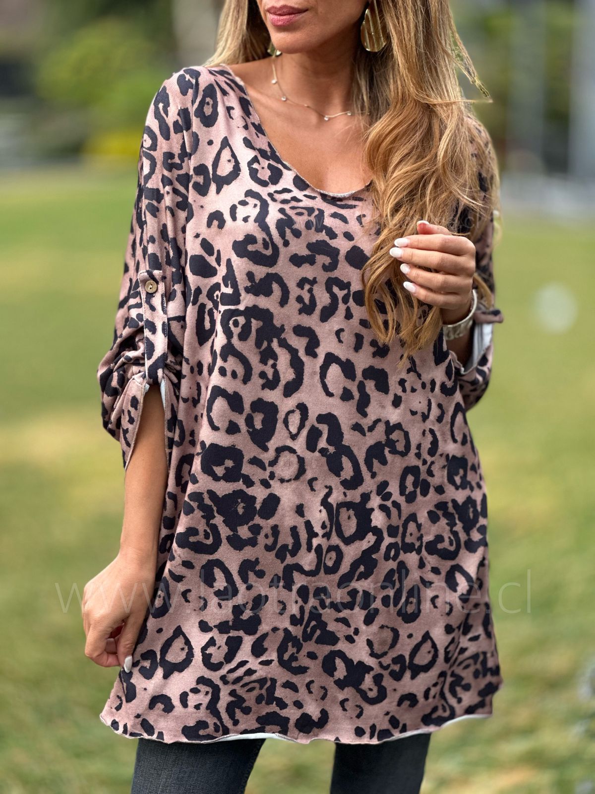 Polera Animal Print rosa