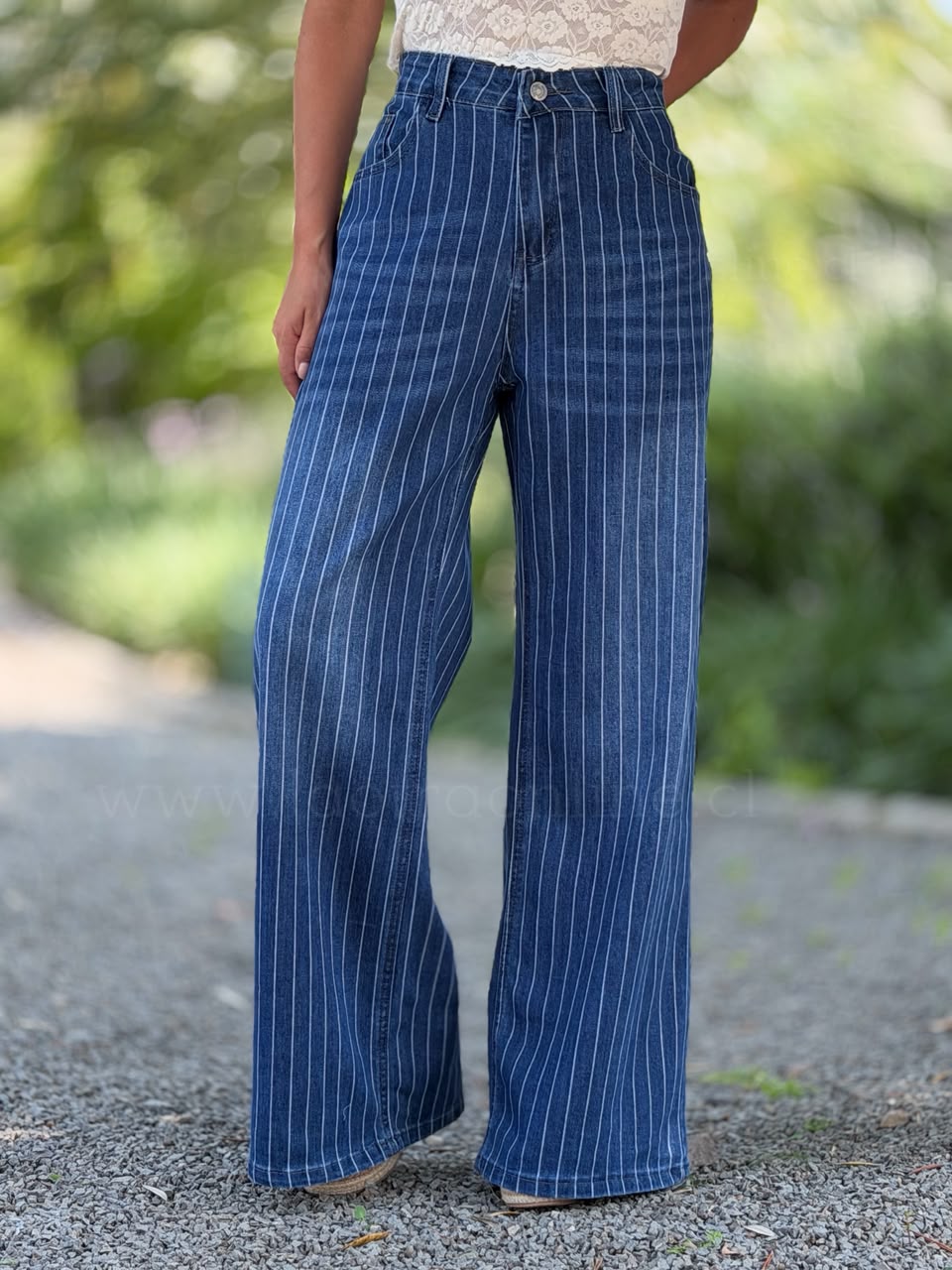 Jeans Rayas azul