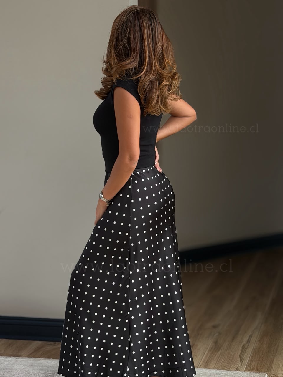 Pollera Lunares negro
