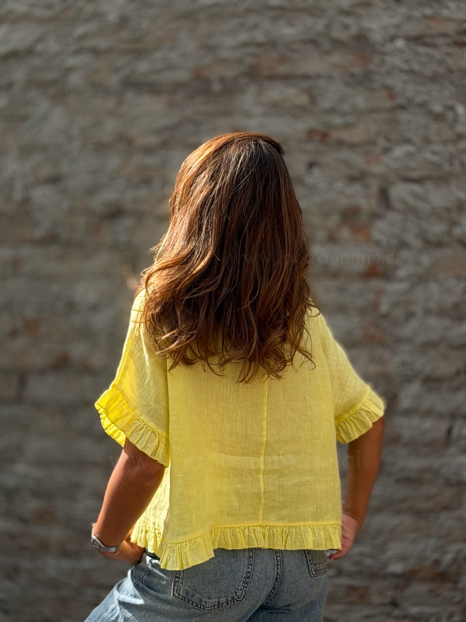 Polera 100%Lino Italiano amarillo