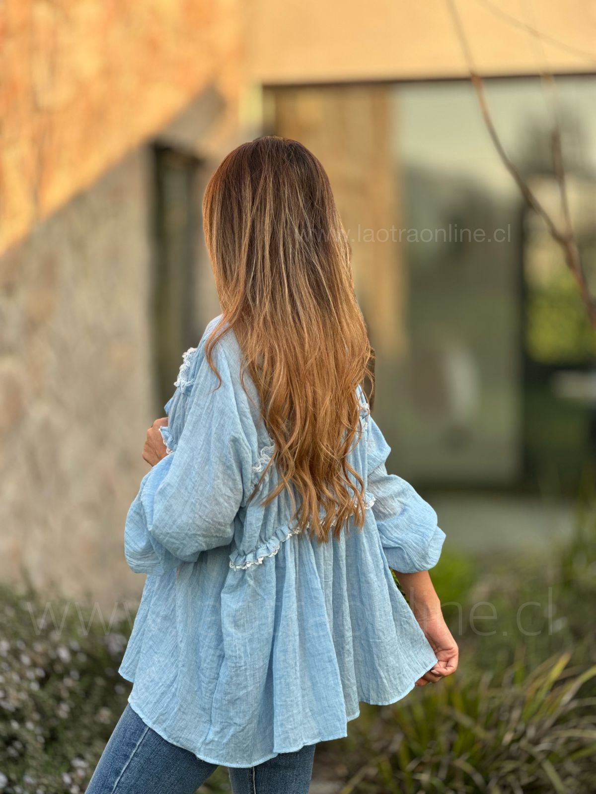 Blusa Delicada celeste