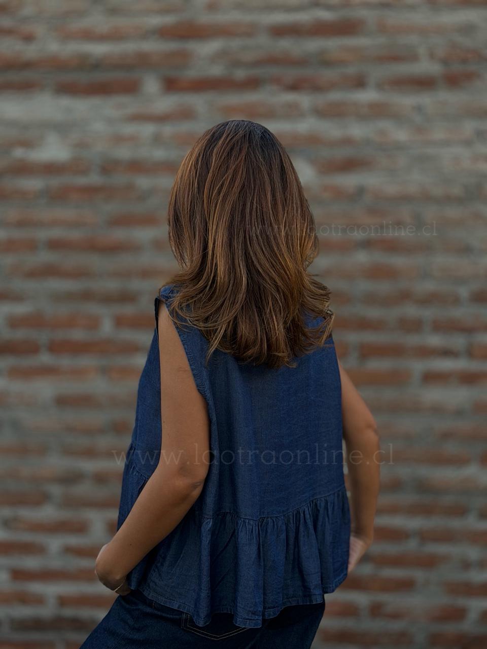 Blusita Tencel azul oscuro