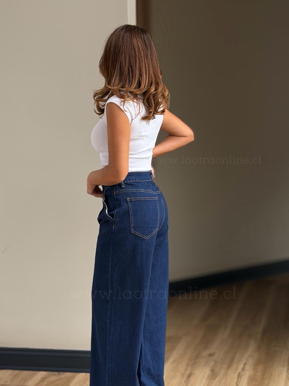 New Jeans Pinzas azul