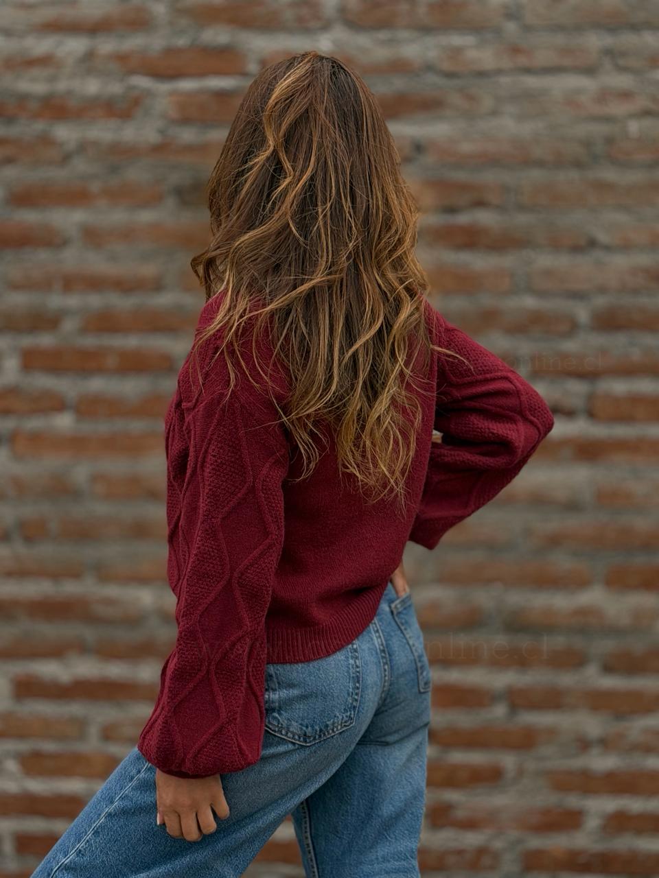 Sweater Rombos cherry