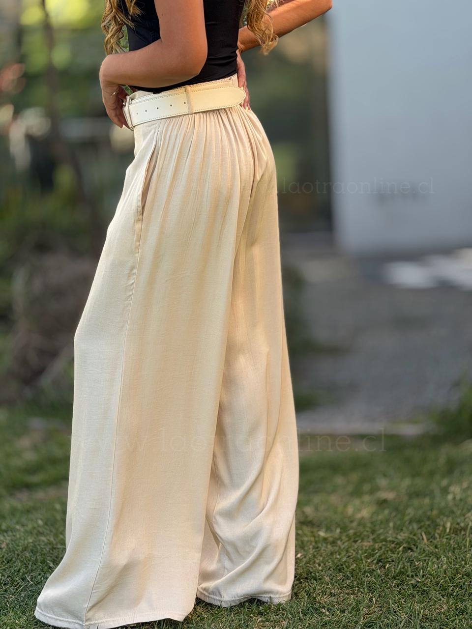 Pantalón+Cinturón crema