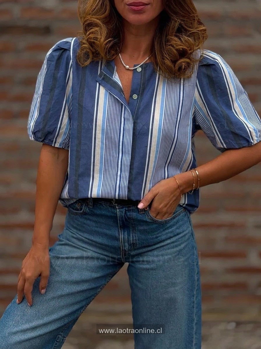 Blusa Rayas azul