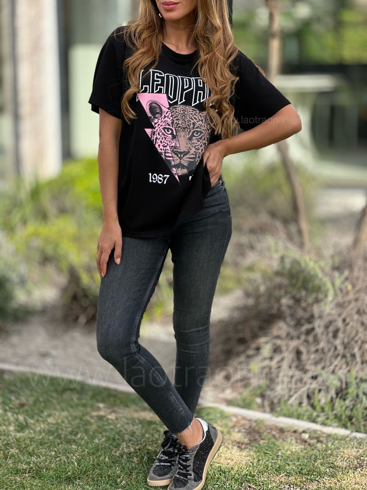 Polera Leopardo negro