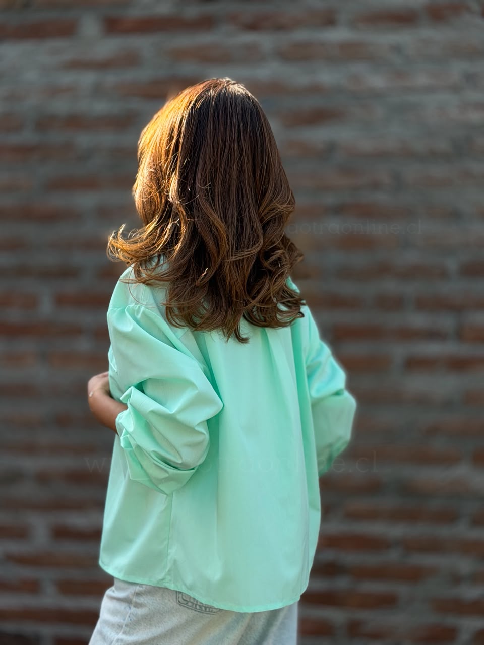 Blusa bolsillos menta