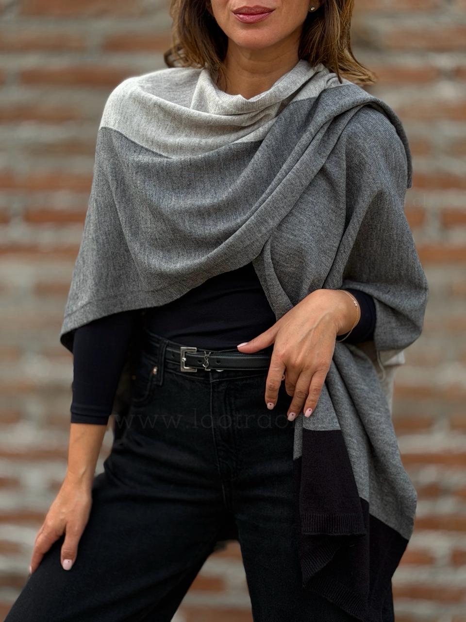 Chaleco/bufandon Bicolor gris/marengo