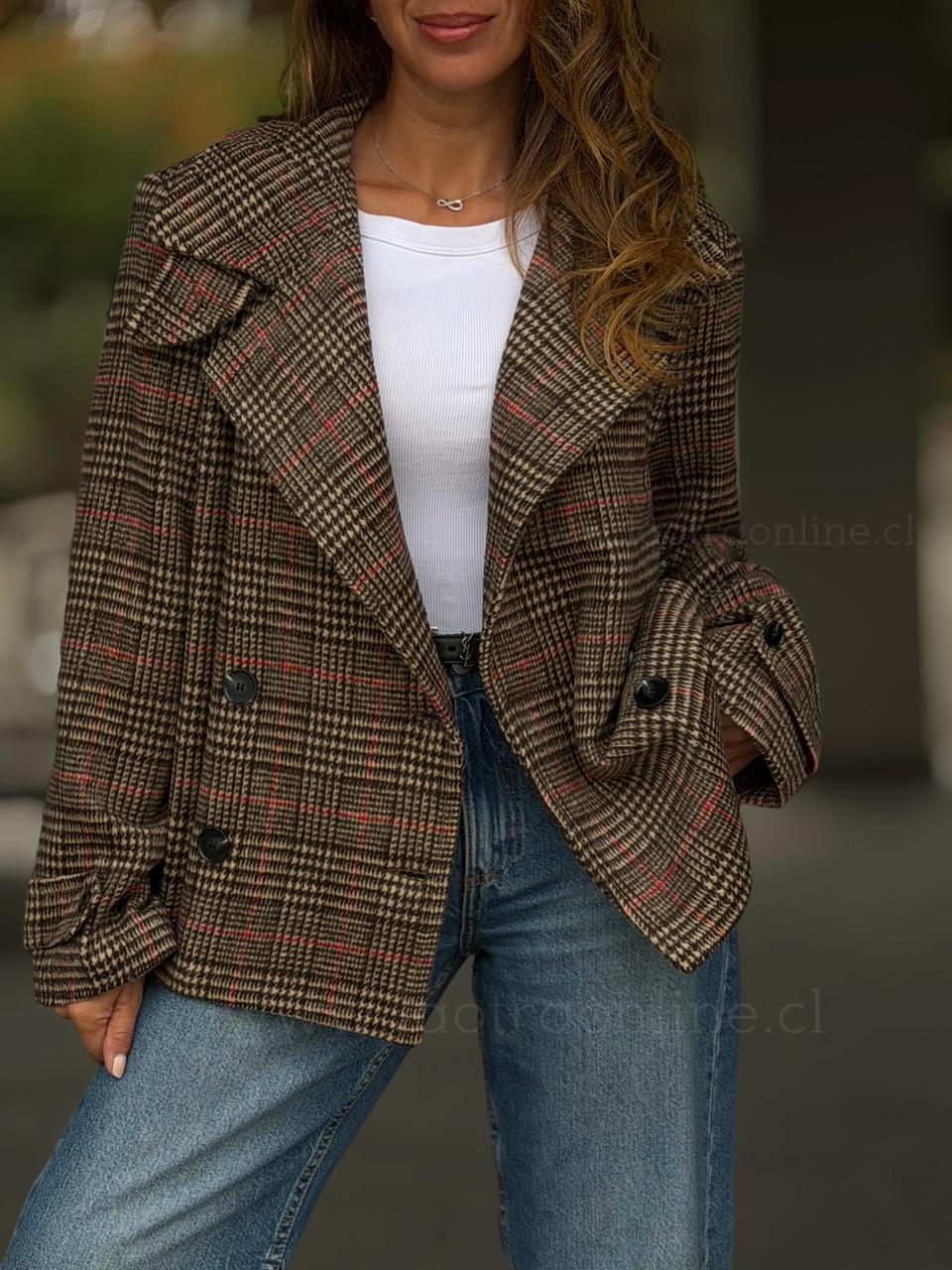 Abrigo Trench Cuadros toffe