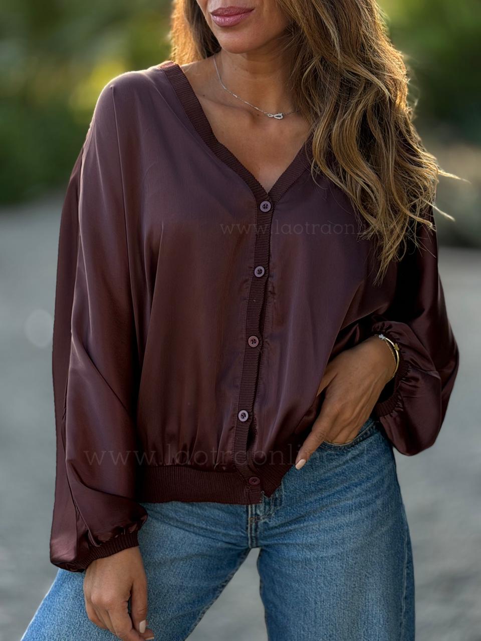 Blusa Verona choco/cherry