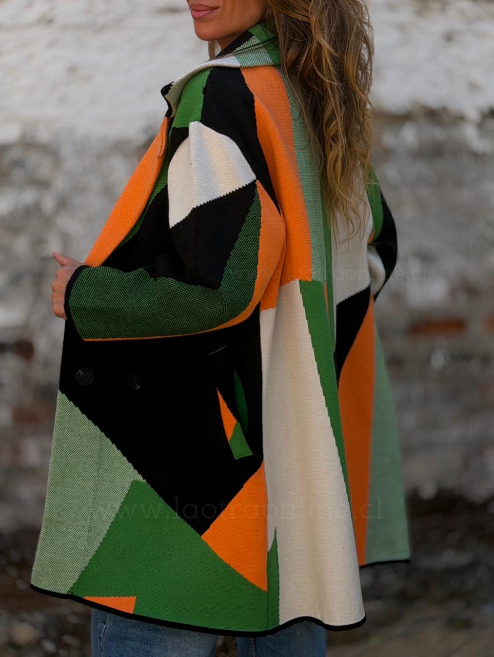 Abrigo Milagros verde/crema