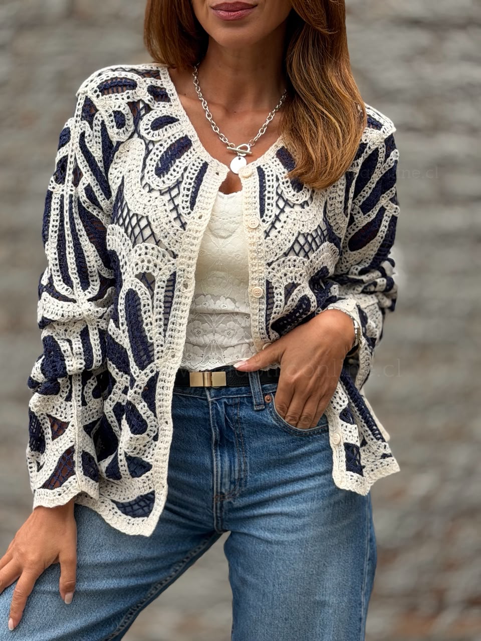 Tapado New Macramé azul
