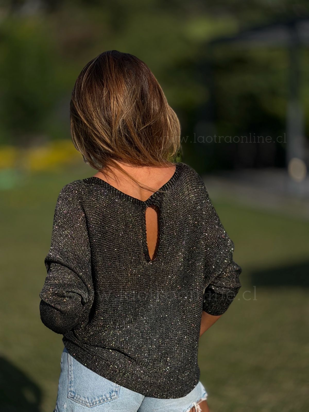 Sweater Hilo lurex negro