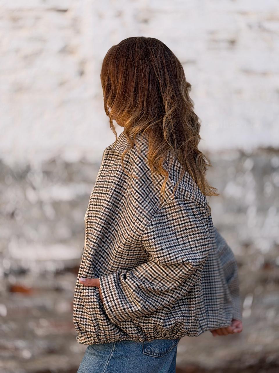 Bomber Retro negro/camel