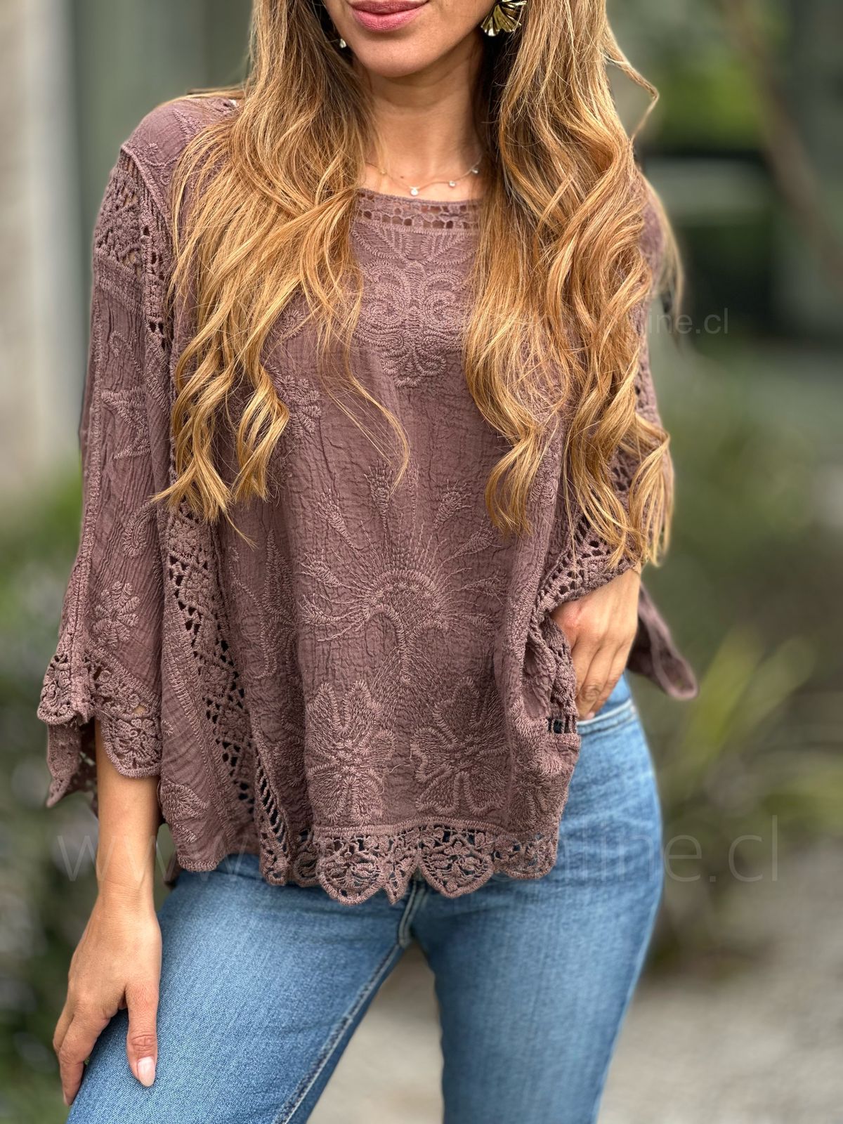 Polera/blusón Macramé choco