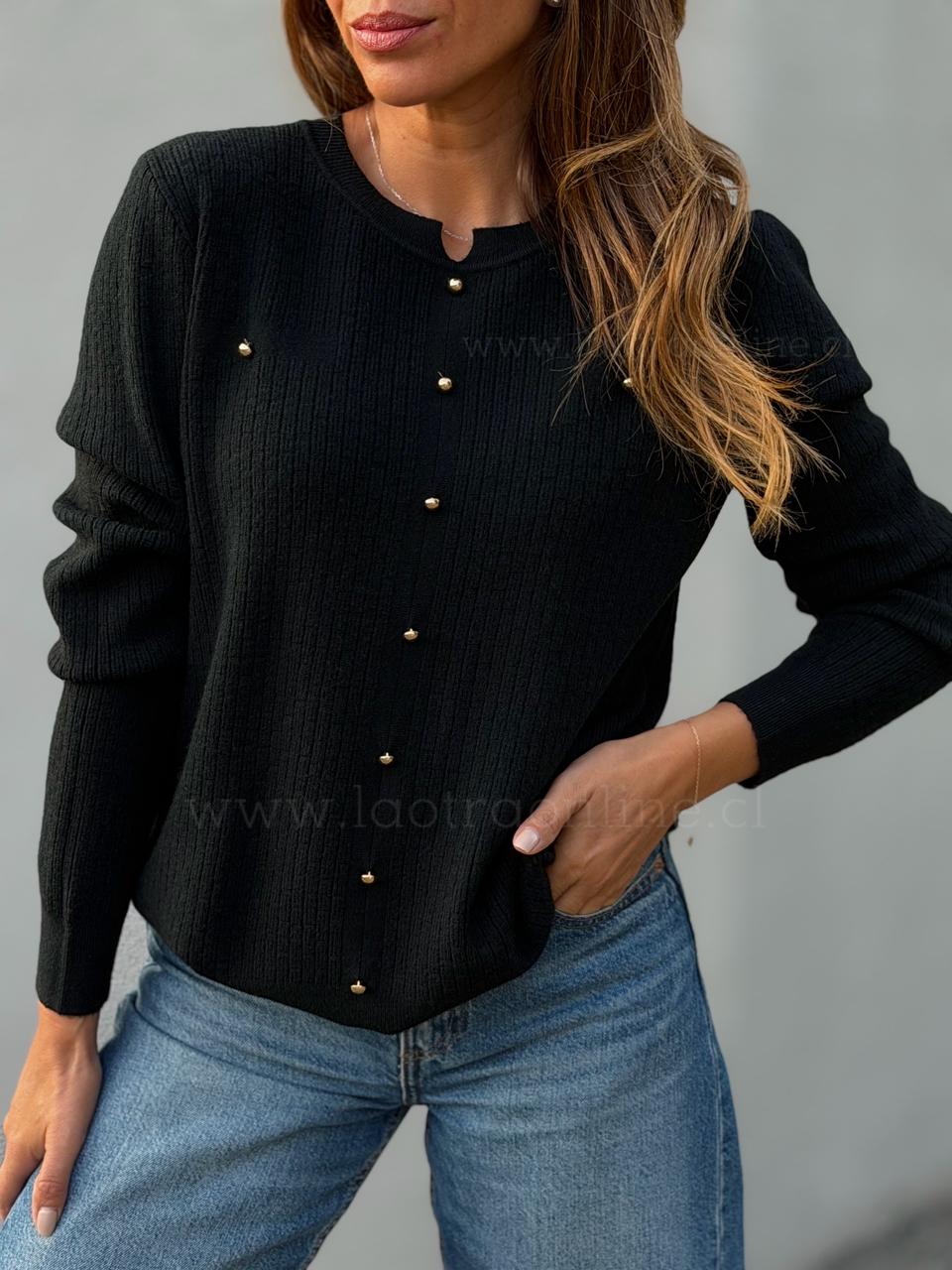 Chaleco Perlitas negro