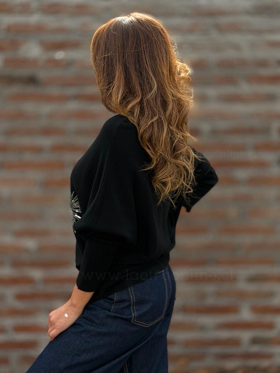 Sweater Destellos negro