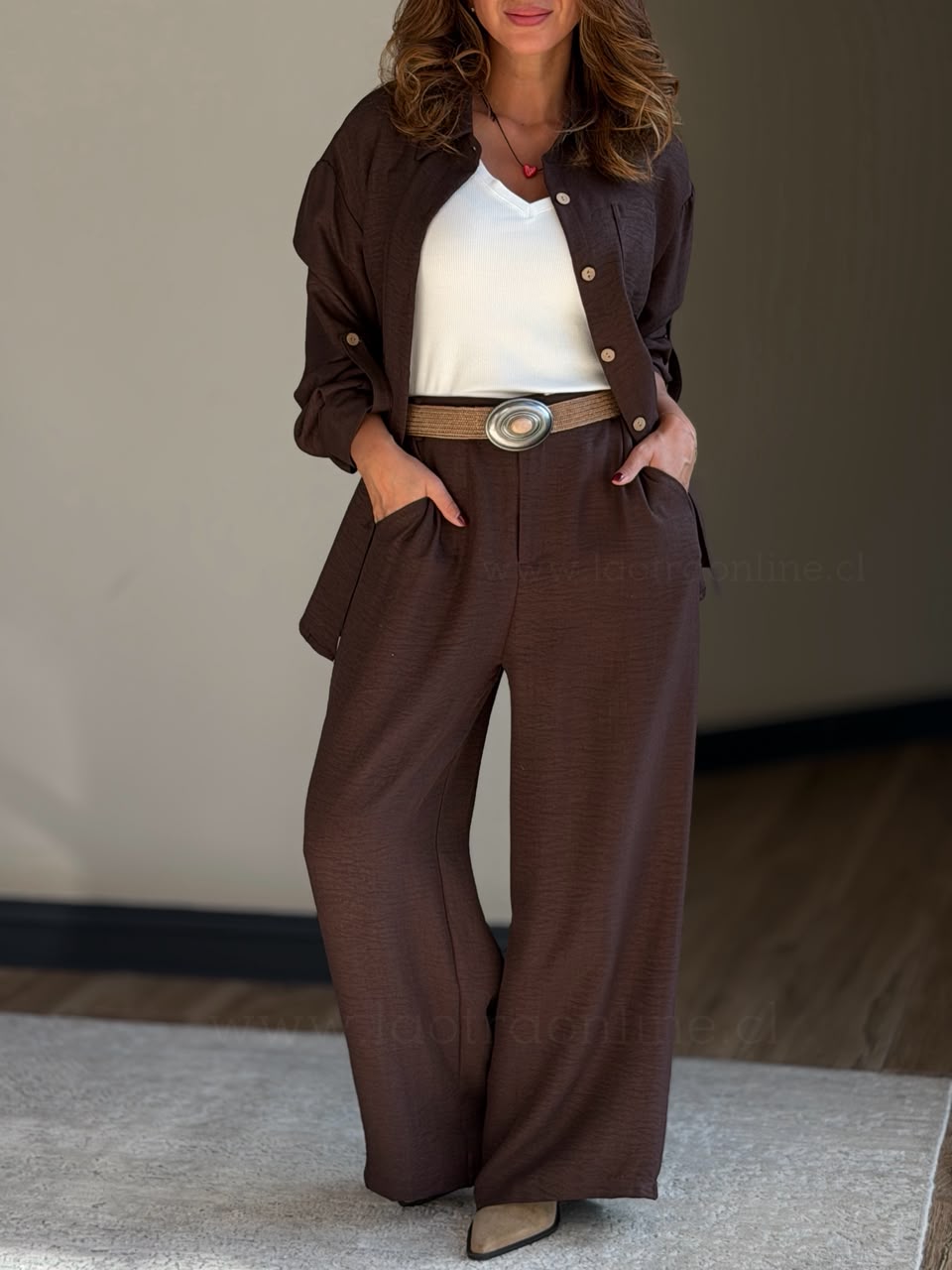 Set Pantalón+Blusa marrón