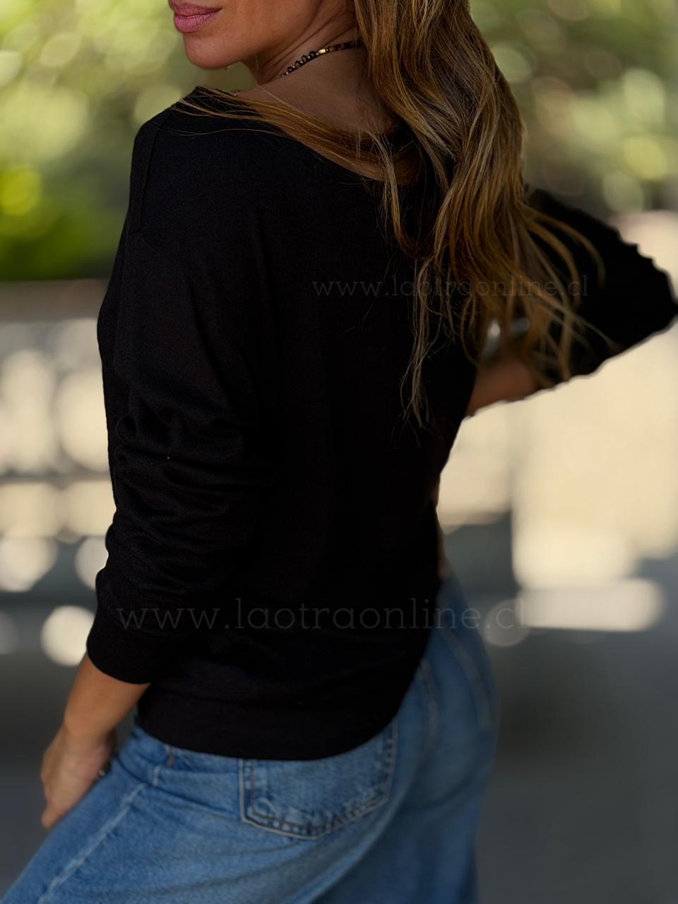Polera Tachitas negro