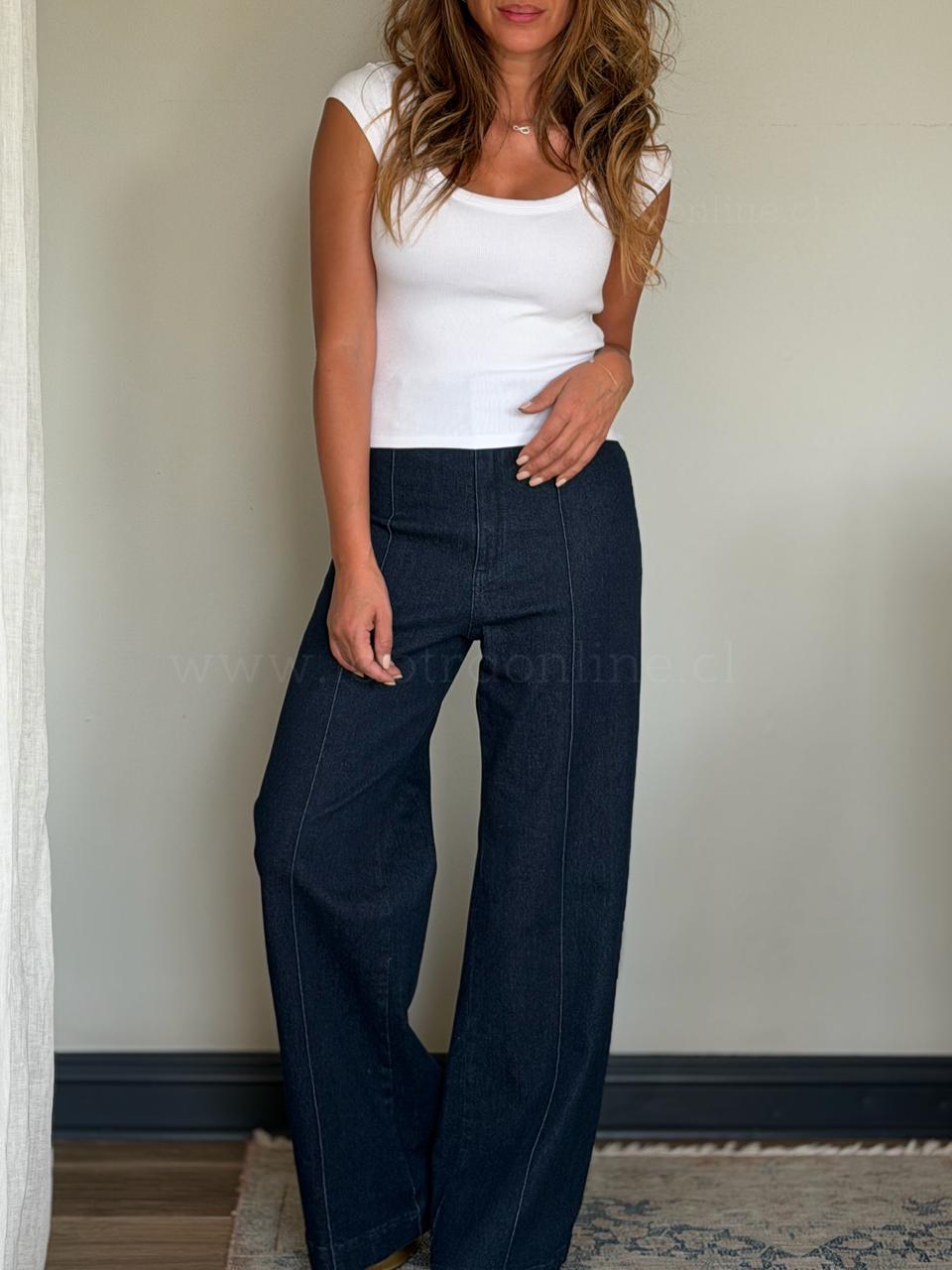 Wide Leg mezclilla azul