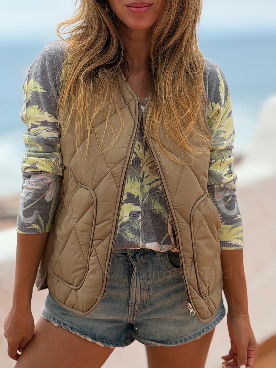 Sin mangas Sol camel