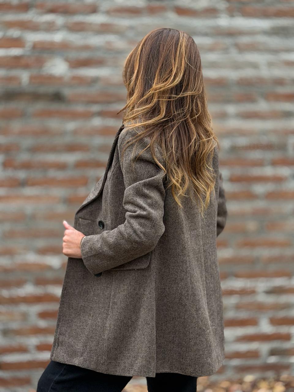 Blazer/Abrigo lana espiga perfecta marron