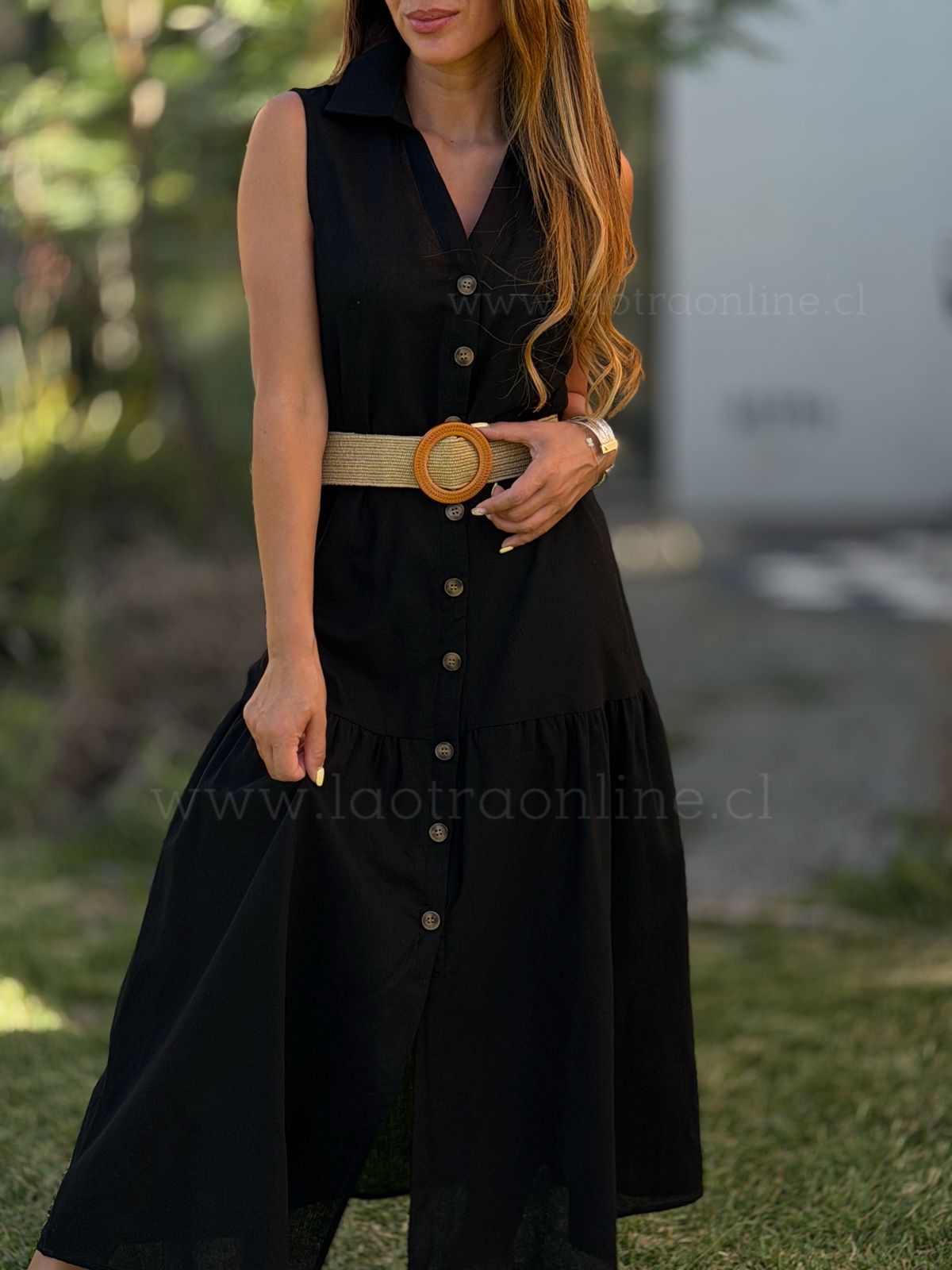 Vestido Abotonado negro