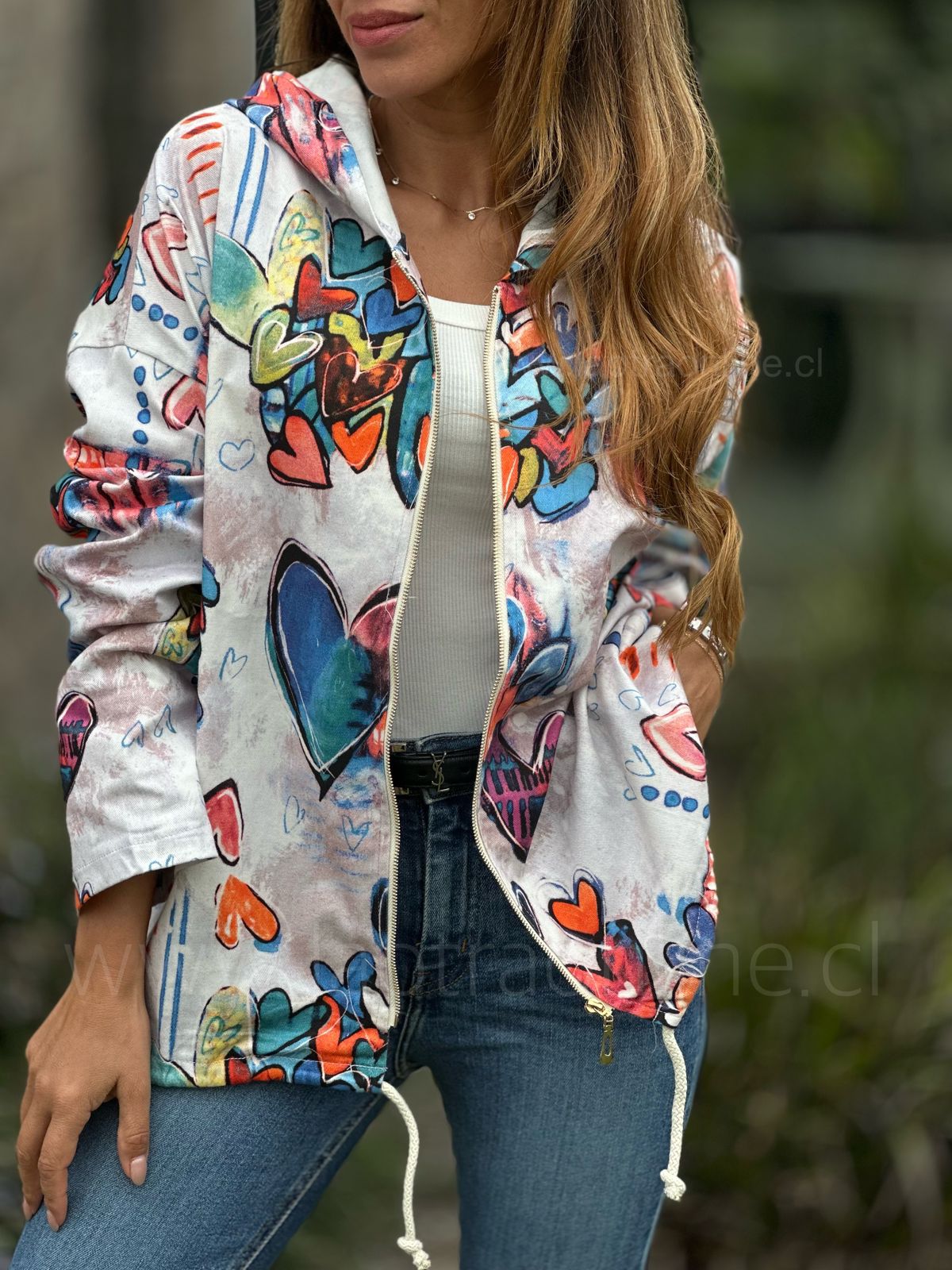 Chaqueta gabardina ágata blanco