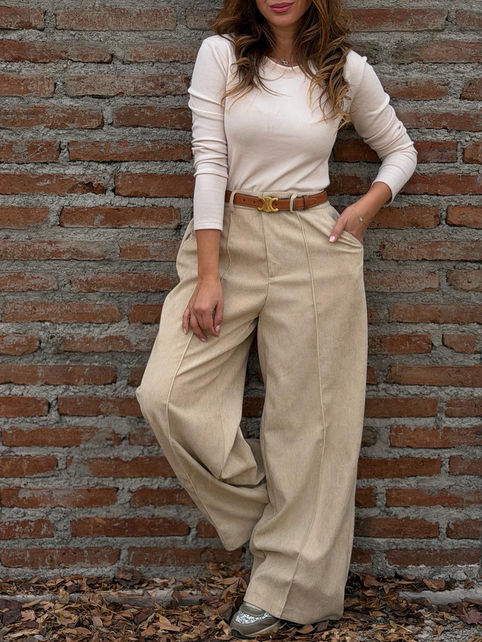 Pantalón Cotele beige