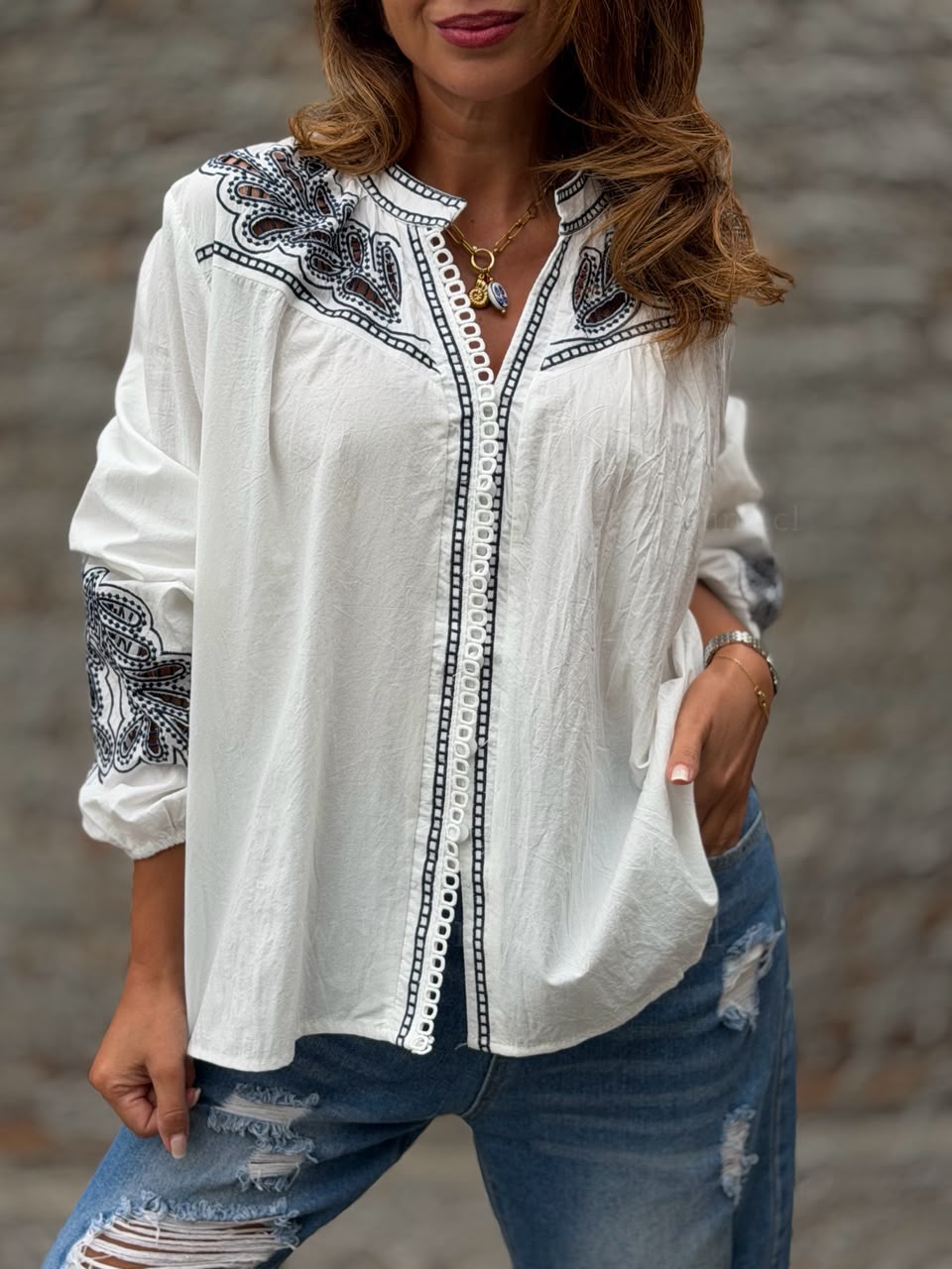 Blusa sofisticada blanco