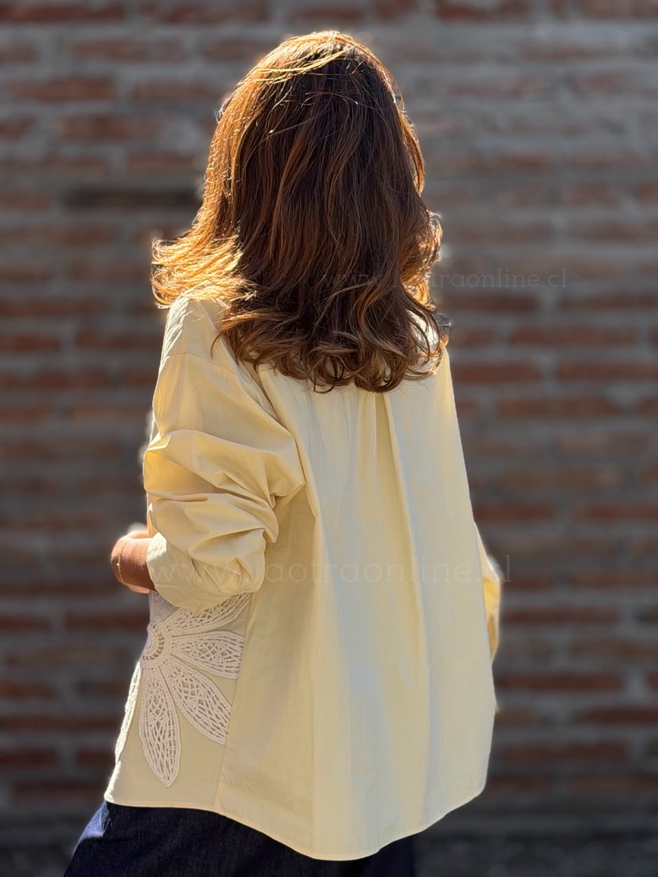 Blusa Flor macramé amarillo