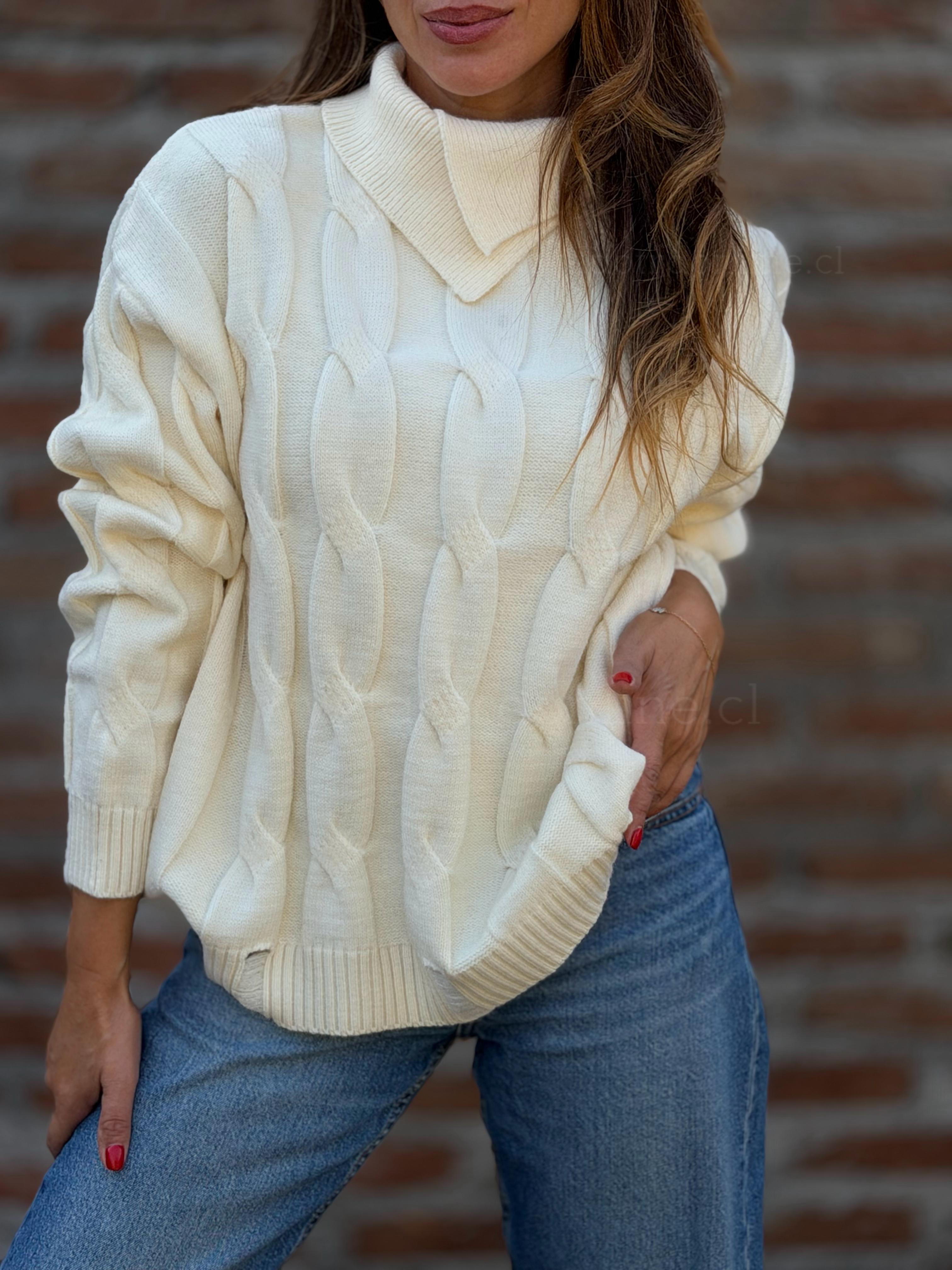 Sweater Trenza crema