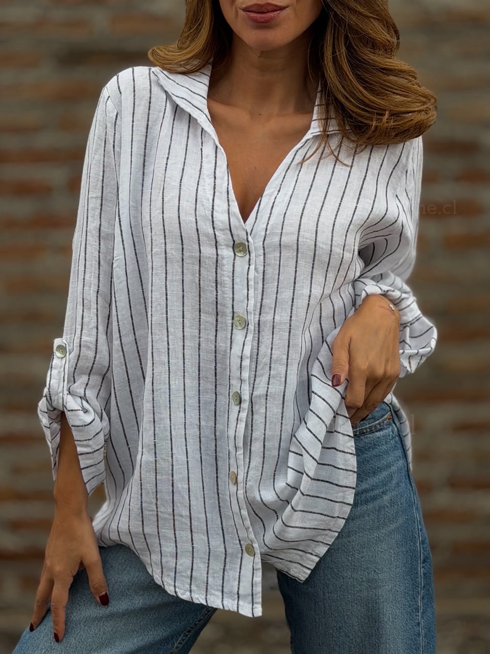 Blusa 100%Lino blanco