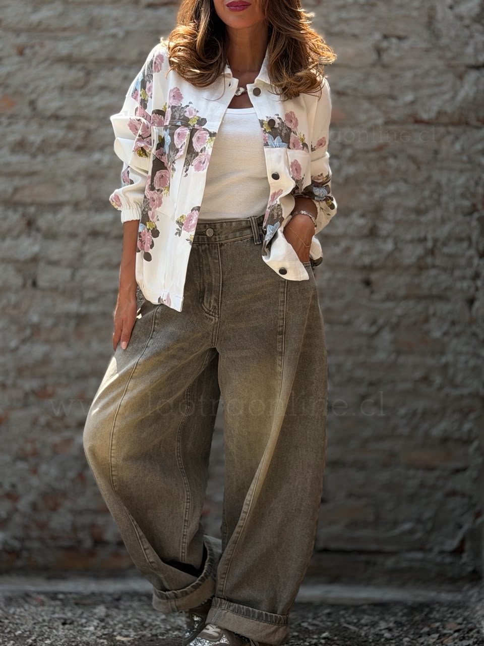 Chaqueta New Flower blanco